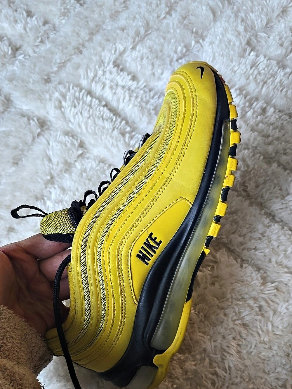 Nike Air Max 97 GS 'Bright Citron' Yellow & Black Sneakers US 6.5Y